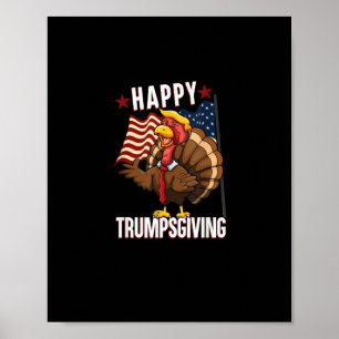 Affiche Joyeux Trumpsgiving drôle Thanksgiving Turquie Tru
