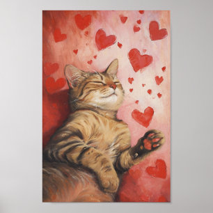 Affiche Joyeux Valentines Jour Chat