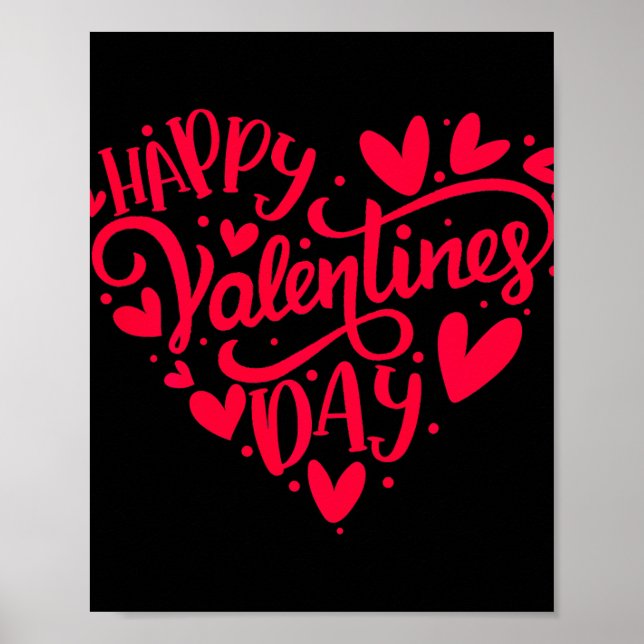 Affiche Joyeux Valentines Jour Saint Valentin Forme de coe (Devant)