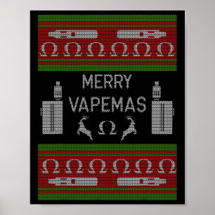 Affiche Joyeux Vapemas - Vapeur Vaping laide de Noël