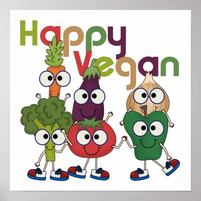 Affiche Joyeux Vegan (Devant)