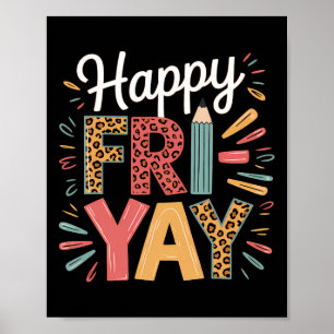 Affiche Joyeux Ven-red Vendredi Prof Yay Week-end Drôle