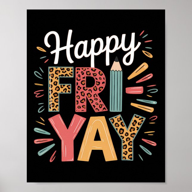 Affiche Joyeux Ven-red Vendredi Prof Yay Week-end Drôle (Devant)