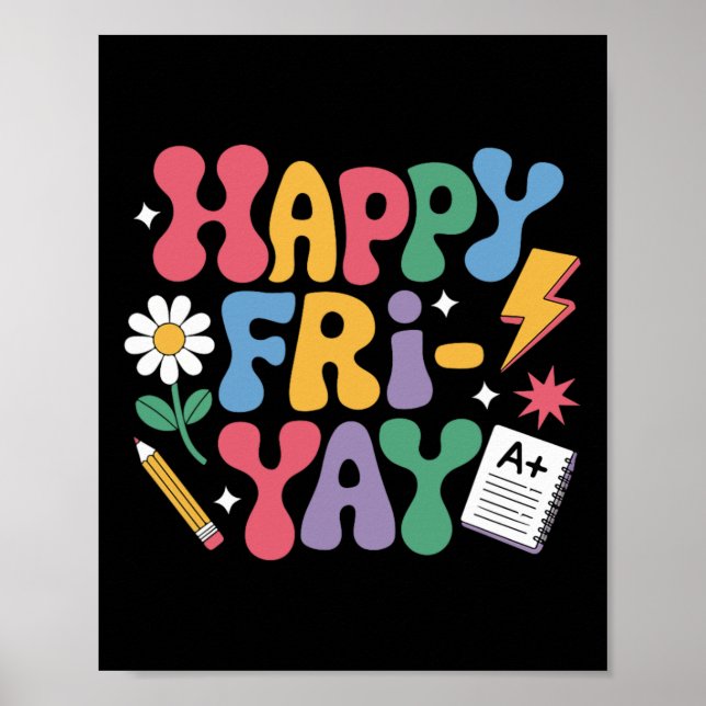Affiche Joyeux Ven-redi Drôle Prof de Vie Week-end Jeu de  (Devant)