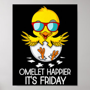 Affiche Joyeux Vendredi Tops Omelet Plus Heureux C'est Ven