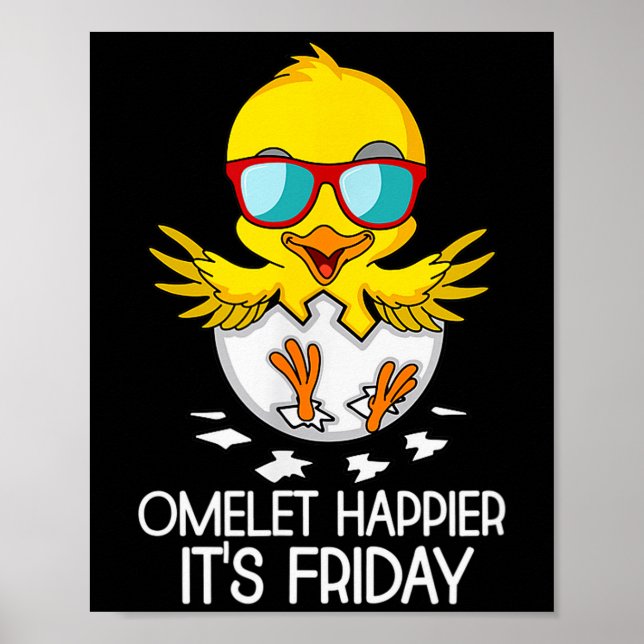 Affiche Joyeux Vendredi Tops Omelet Plus Heureux C'est Ven (Devant)