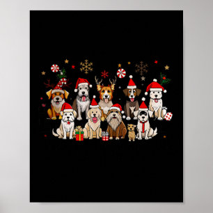 Affiche Joyeux Woofmas Funny Chiens Noël