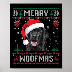 Affiche Joyeux Woofmas Sweat Ugly Black Lab Labrador Chri