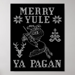 Affiche Joyeux Yule Ya Païen Odin Sur Sleipnir Viking Chri