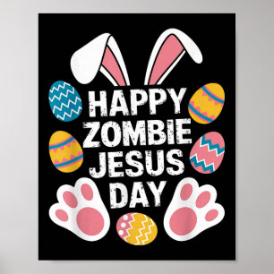 Affiche Joyeux Zombie Jésus Jour de Pâques Zombie