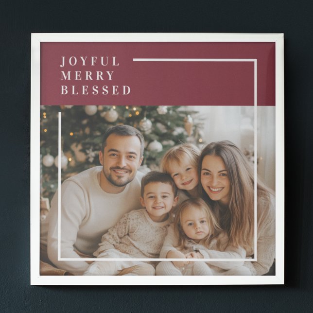 Affiche Joyful Merry Blessed Personalized Christmas Family (Créateur téléchargé)