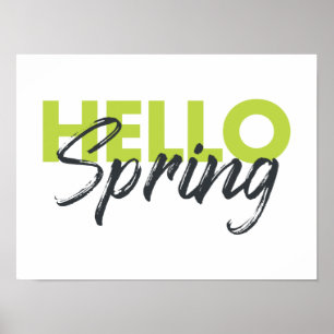 Affiche Joyful, modern, fun, vibrant design Hello Spring