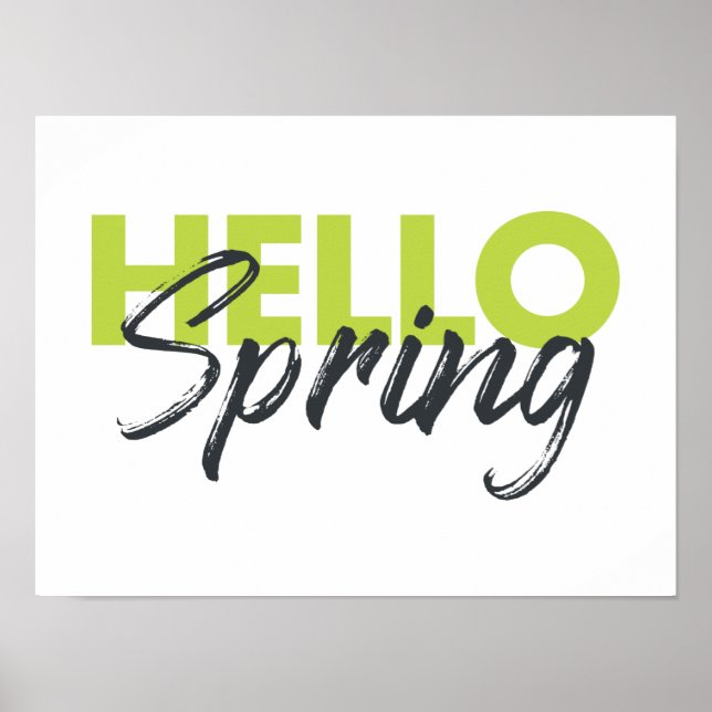 Affiche Joyful, modern, fun, vibrant design Hello Spring (Devant)