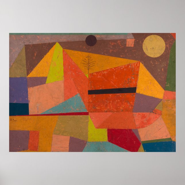 Affiche Joyful Mountain Landcape par Paul Klee (Devant)