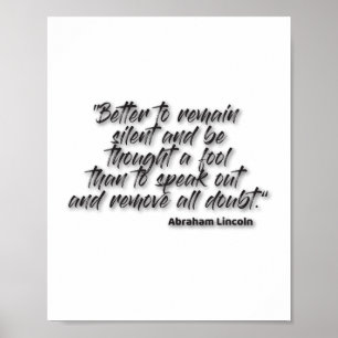 Affiche JSR 1. "Mieux vaut rester silencieux et être pensé