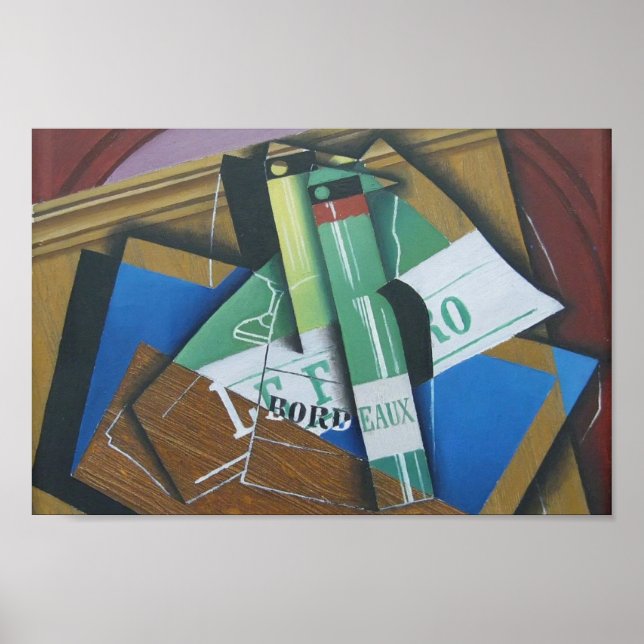 Affiche Juan Gris - La bouteille de Bordeaux (Devant)