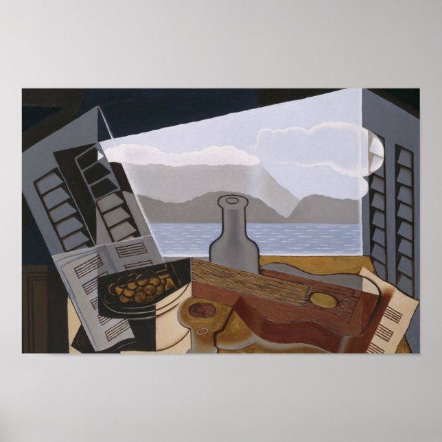 Affiche Juan Gris - La fenêtre ouverte (Devant)