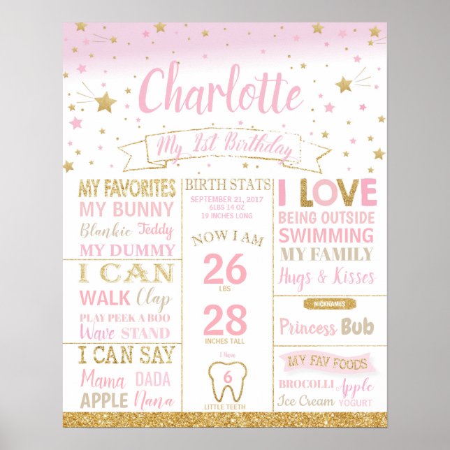 Affiche Jubilé des étoiles scintillantes Premier anniversa (Devant)