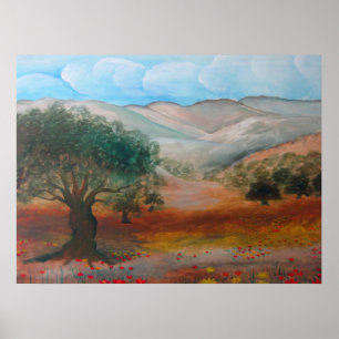 Affiche Judea Hills, forêt Ben Shemen, Israël.