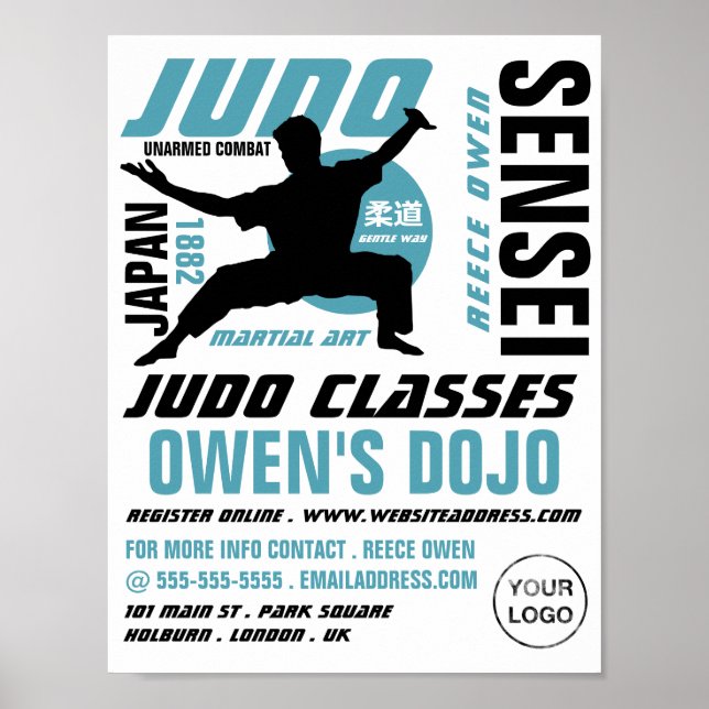 Affiche Judo Design, Judo Classes Publicité (Devant)