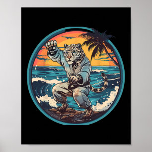 Affiche Judo Léopard Nature Kickboxing Taekwondo Arts Mart