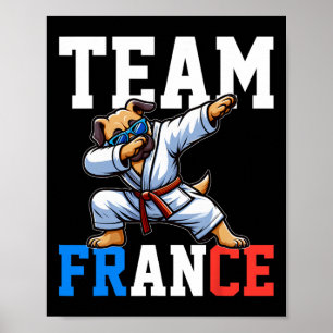 Affiche Judoka Kimono Karateka Chien Judo Dab Enfant Animé