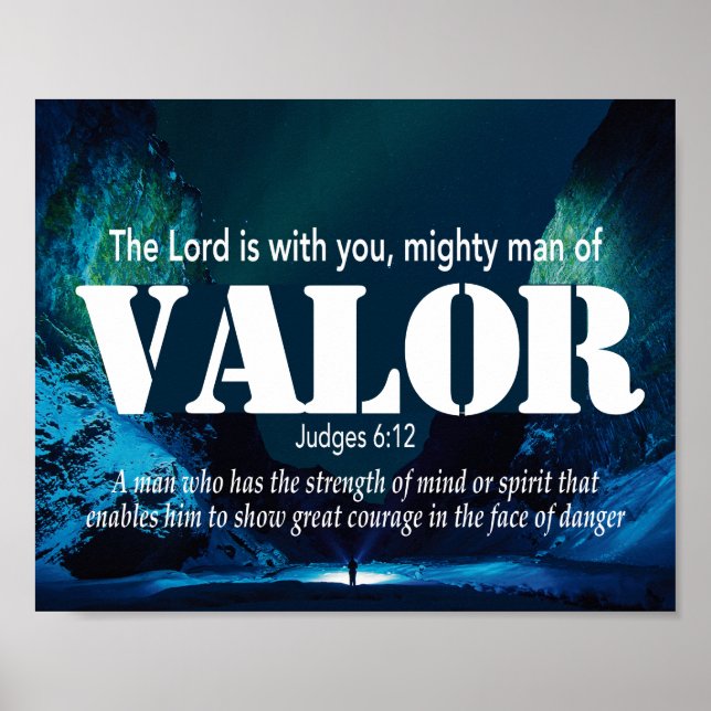 Affiche Juges 6:12 VALOR Mighty Man Christian (Devant)