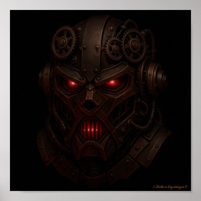 Affiche Juggernaut Mask – Dark Steampunk Art (Devant)
