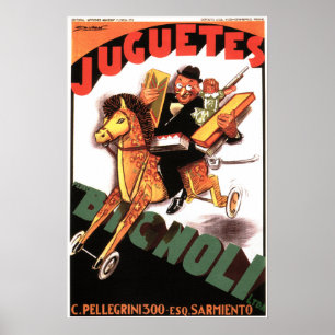 Affiche JUGUETES BIGNOLI Magasin Italien de jouets Achille