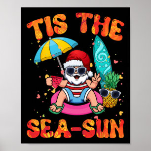 Affiche Juillet Amants de l'été Plage Santa Tis Le Sea-sun
