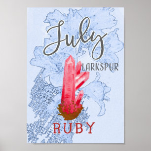 Affiche Juillet Anniversaire du Larkspur et du Ruby