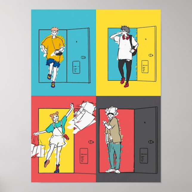 Affiche Jujutsu Kaisen Portes Anime Dansant Outro (Devant)