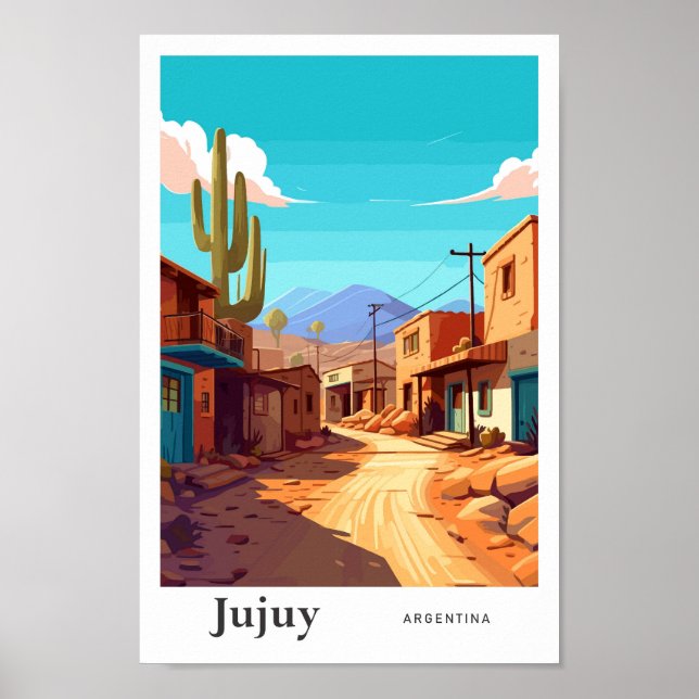 Affiche Jujuy Argentine Voyage Vintage Illustration (Devant)