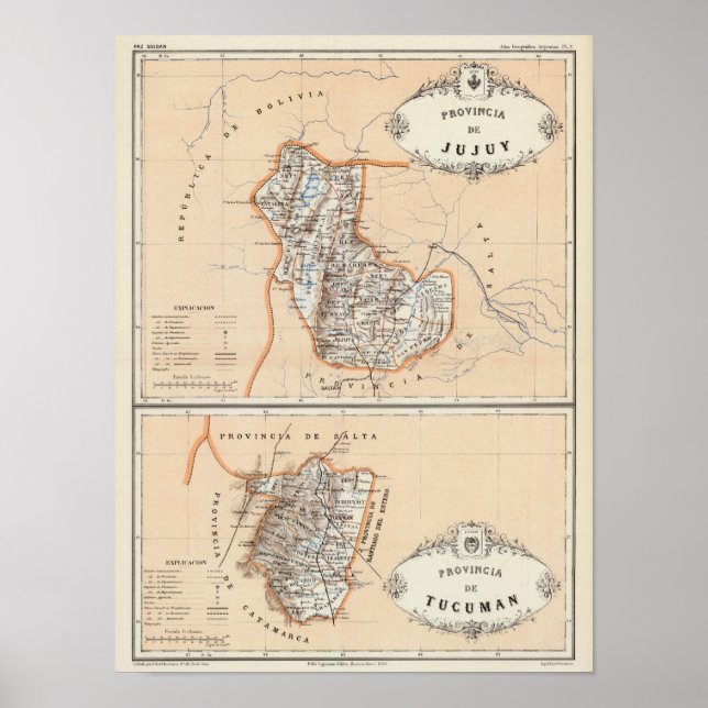Affiche Jujuy et Tucuman, Argentine (Devant)