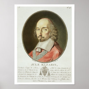 Affiche Jules cardinal Mazarin (1602-61) des 'portraits d