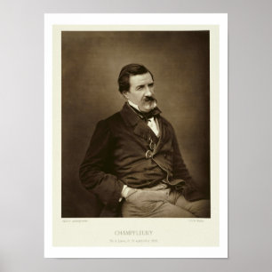 Affiche Jules Francois Felix Husson, "Champfleury" (1821-8