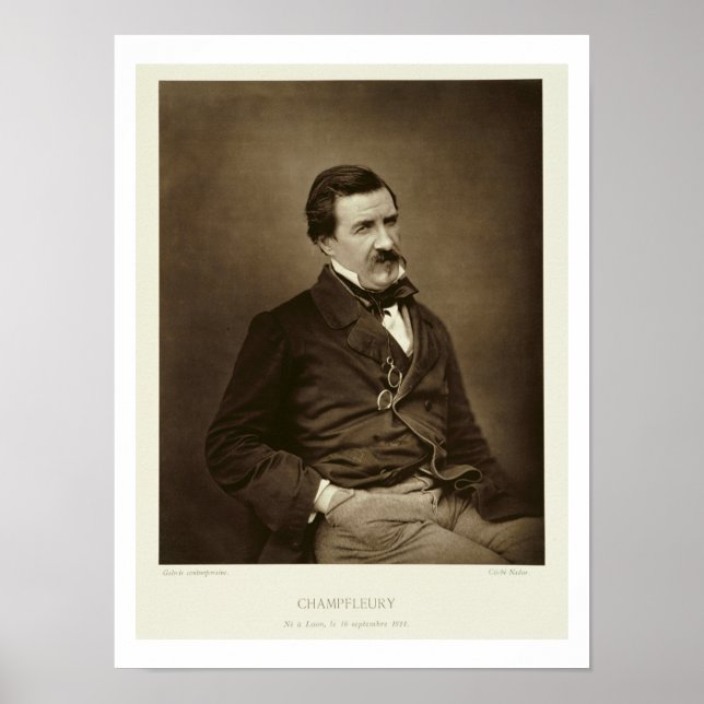 Affiche Jules Francois Felix Husson, "Champfleury" (1821-8 (Devant)