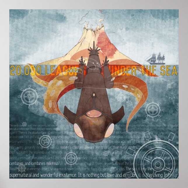 Affiche Jules Verne 20000 Leagues Under the Sea (Devant)