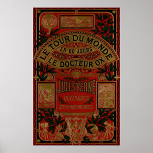 Affiche Jules Verne Dans Le Monde En Quatre-Vingt Jours