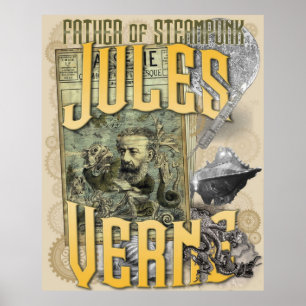 Affiche Jules Verne Père de Steampunk