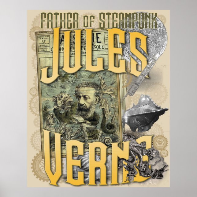 Affiche Jules Verne Père de Steampunk (Devant)