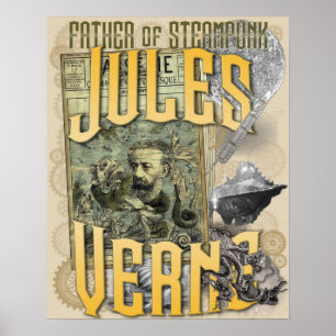 Affiche Jules Verne Père de Steampunk