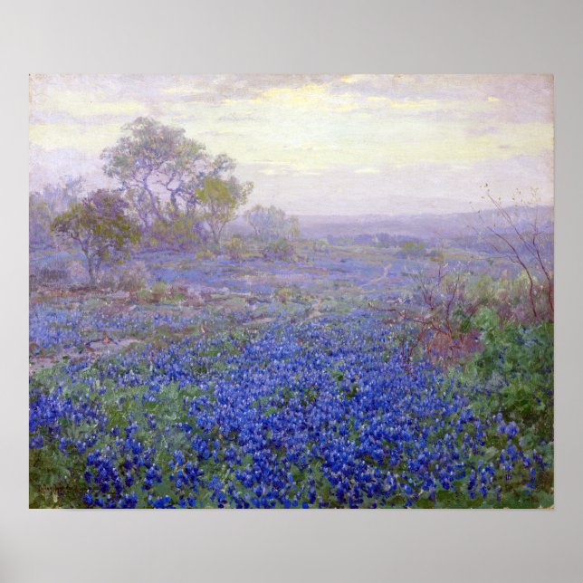 Affiche Julian Onderdonk Un jour nuageux, Bluebonnets (Devant)