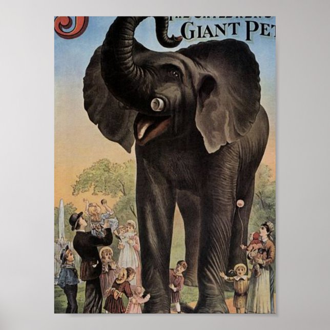 Affiche Jumbo Le Théâtre Rétro Eléphant Géant (Devant)