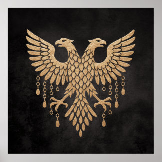 Affiche Jumeau Doré Corbeau Mythologie Nordique Noir