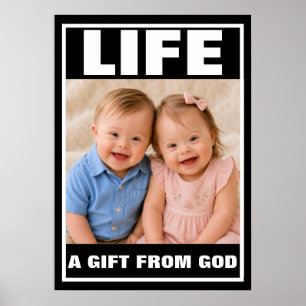 Affiche Jumeaux avec syndrome de Down garçon et fille