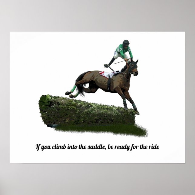 Affiche Jumper Cheval Jockey dans l'affiche verte (Devant)
