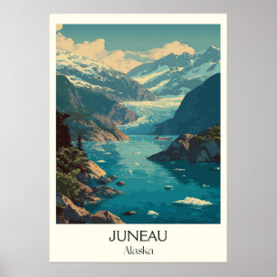 Affiche Juneau Alaska Capitale Glacier Ville