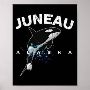 Affiche Juneau Alaska Orque Amoureux des baleines tueuses