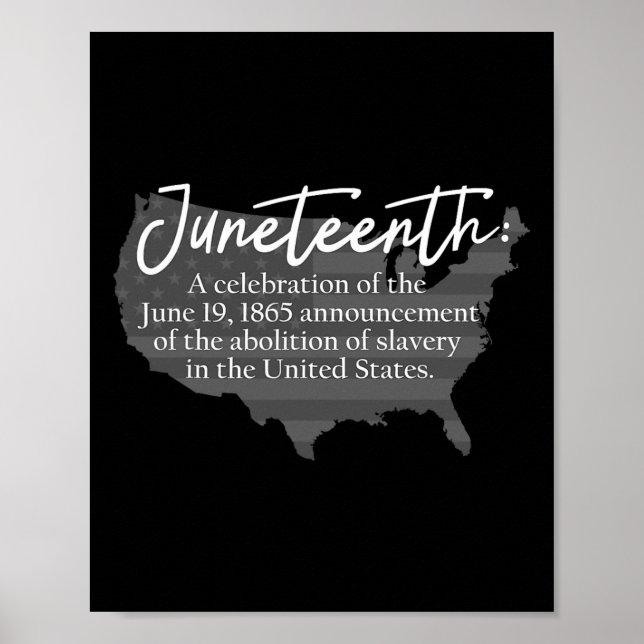 Affiche Junet1 Définition Usa Carte Drapeau Américain noir (Devant)